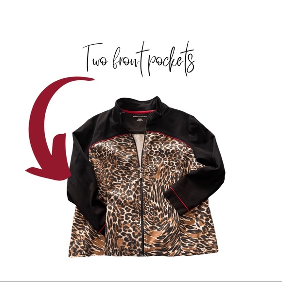 ALIA SZ 20P- CHEETAH PRINT ZIPPERED JACKET - Picture 6 of 10